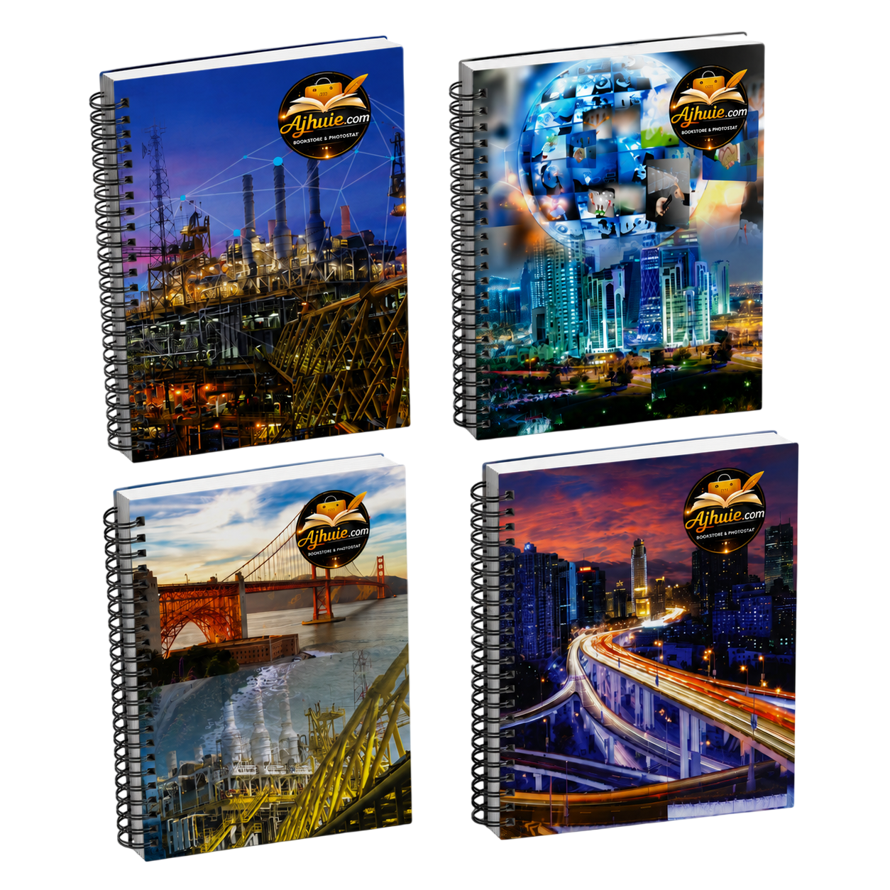 A4 Spiral Notebook 180 pages Plain/Unruled (Set of 4) II A4 Size, 75 GSM, Best for Students Use premium Quality