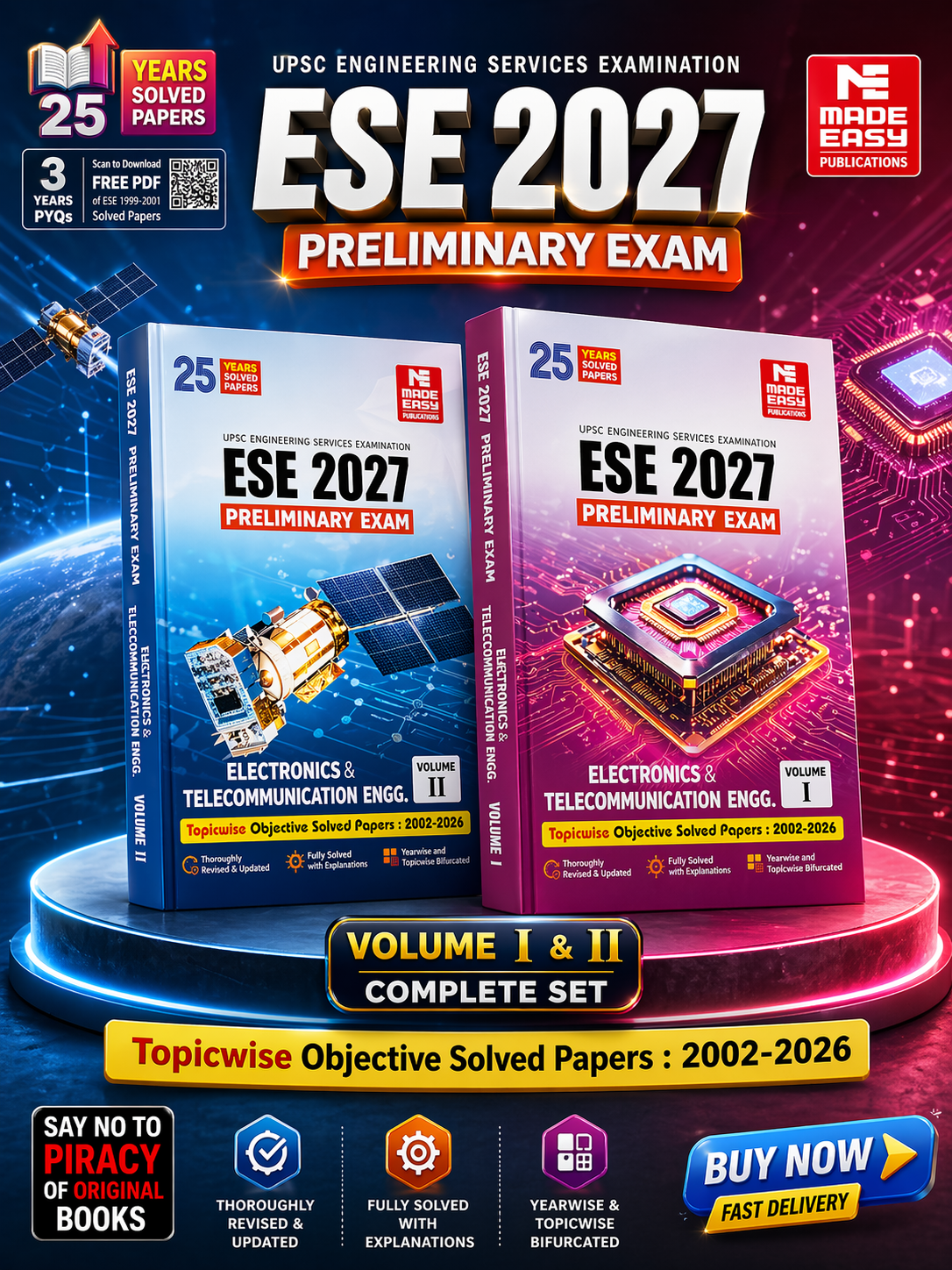 ESE 2027: Preliminary Exam: Electronics and Telecommunication Engg. Objective Solved Vol-1 Vol -2 Made Easy