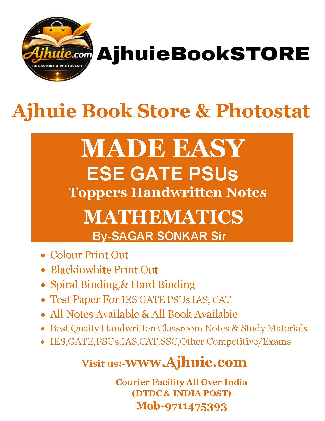 ENGINEERING MATHEMATICS BY SAGAR SONKAR SIR ESE GATE PSUs HANDWRITTEN NOTES MADEV EASY