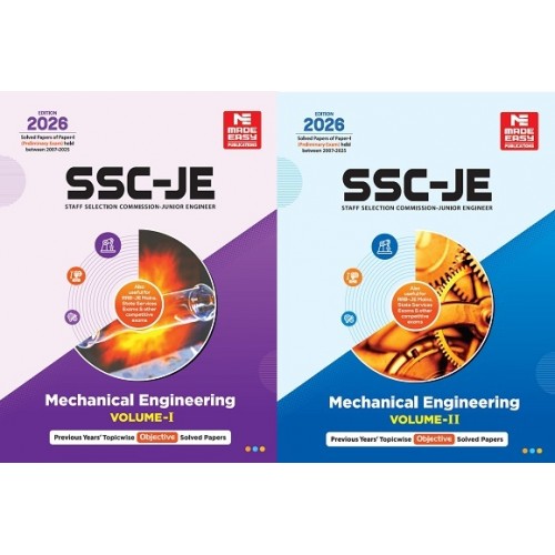 SSC-JE: Mechanical Engineering 2026- Previous Year Objective Solved Paper-1 Volume-1,2