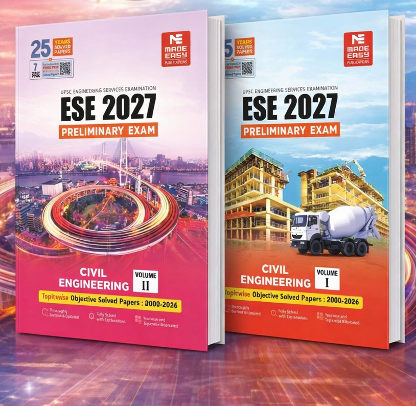 ESE 2027: Preliminary Exam: Civil Engineering Objective Solved Paper  Vol-1 Vol -2 Made Easy